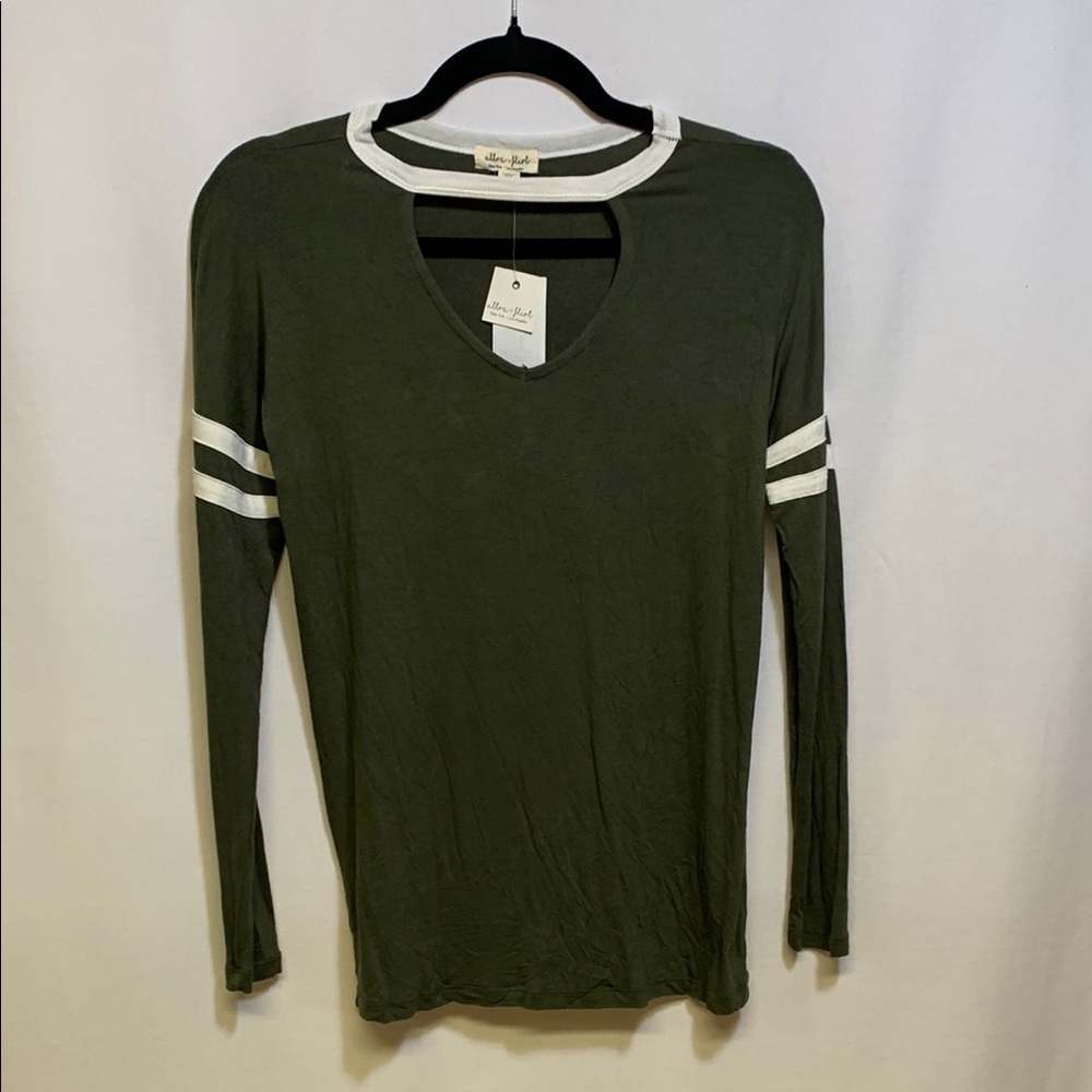 Ultra Flirt Green Fitted Ribbed Jersey T-Shirt